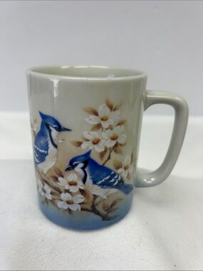 Vintage ceramic OTAGIRI  “Bluejay” images 1 cup mug made in Japan